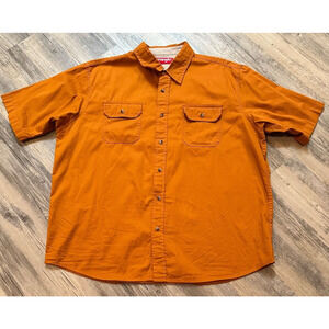 Wrangler Shirt THOROUGHBRED Burnt Orange 100% Cotton Short Sleeve Men's XL UT